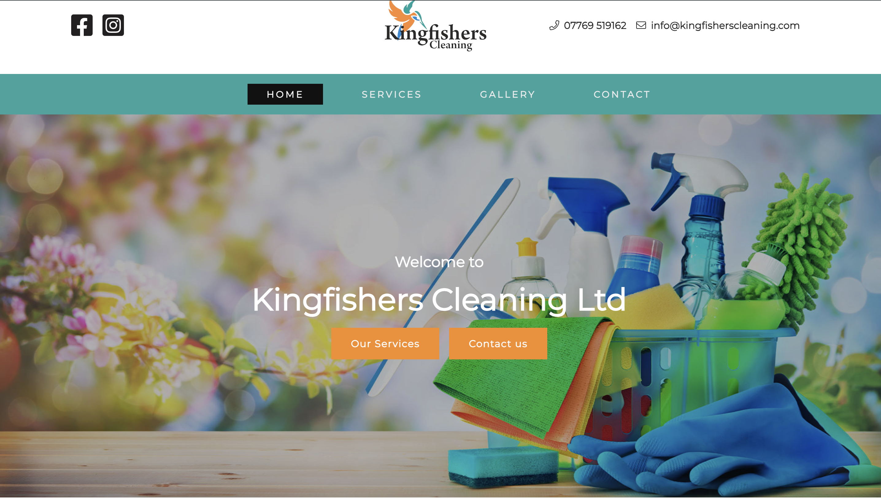 Kingfishers Cleaning website preview